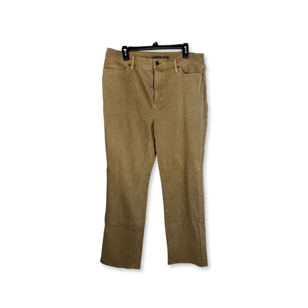 Lands End High Rise Straight Jeans,Womens 16, Toasted Rye